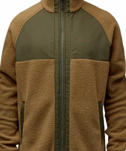 Clearance Pinewood Men's Pile Fleece Jacket D.Sand/Mossgreen