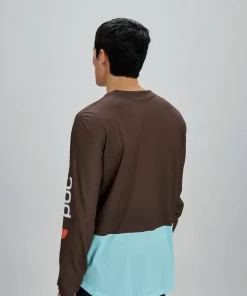 Clearance POC Men's Motion Air Long Sleeve MTB Jersey Bronzite Brown/Lazurite Blue