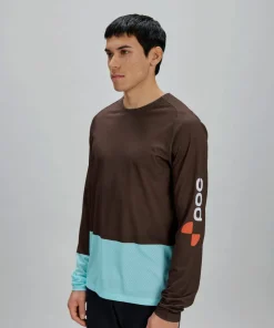 Clearance POC Men's Motion Air Long Sleeve MTB Jersey Bronzite Brown/Lazurite Blue