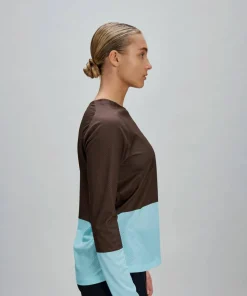 Sale POC Women's Motion Air Long Sleeve MTB Jersey Bronzite Brown/Lazurite Blue