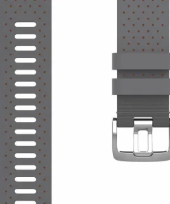Best Polar Perforated Leather Wristband 22 Mm Gray/Orange Grey/Orange