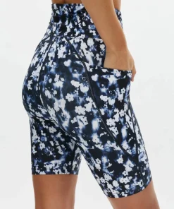 New Röhnisch Women's Flattering Printed Bike Tights Indigo Bloom