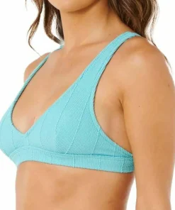 Discount Rip Curl Women's Vibe Surf Multi Fit V Neck Bikini Top Sea Blue