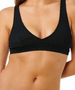Discount Rip Curl Women's Vibe Surf Multi Fit V Neck Bikini Top Black