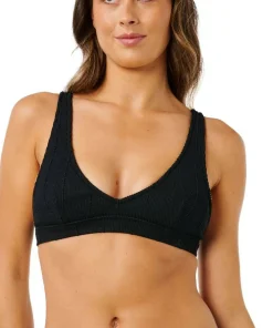 Discount Rip Curl Women's Vibe Surf Multi Fit V Neck Bikini Top Black