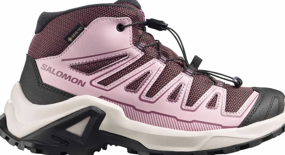 Discount Salomon Junior's X Ultra Mid GORE-TEX Huckleberry/Dawn Pink/Concord Grape