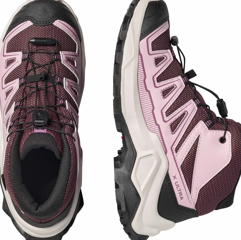 Discount Salomon Junior's X Ultra Mid GORE-TEX Huckleberry/Dawn Pink/Concord Grape