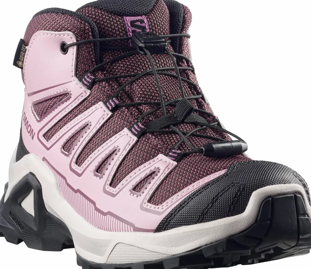 Discount Salomon Junior's X Ultra Mid GORE-TEX Huckleberry/Dawn Pink/Concord Grape