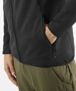 Sale Salomon Men's Essential Lightwarm Hoodie Deep Black Deep Black/