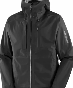 Discount Salomon Men's Outline 3L GORE-TEX Jacket Deep Black Deep Black/