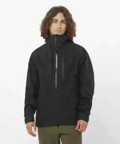 Discount Salomon Men's Outline 3L GORE-TEX Jacket Deep Black Deep Black/