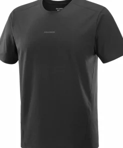 Hot Salomon Men's Trackline Short Sleeve Tee Deep Black Deep Black/