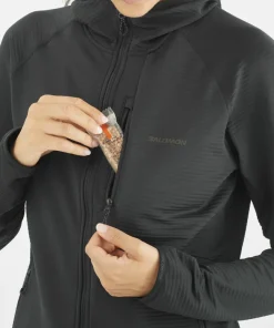 Discount Salomon Women's Essential Lightwarm Hoodie Deep Black Deep Black/