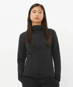 Discount Salomon Women's Essential Lightwarm Hoodie Deep Black Deep Black/