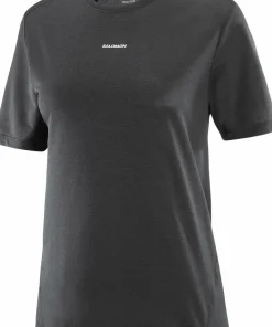 Clearance Salomon Women's Shkout Core Short Sleeve Tee Deep Black Deep Black/