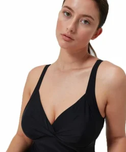 New Speedo Women's Shaping Cross Knot 1 Piece Black