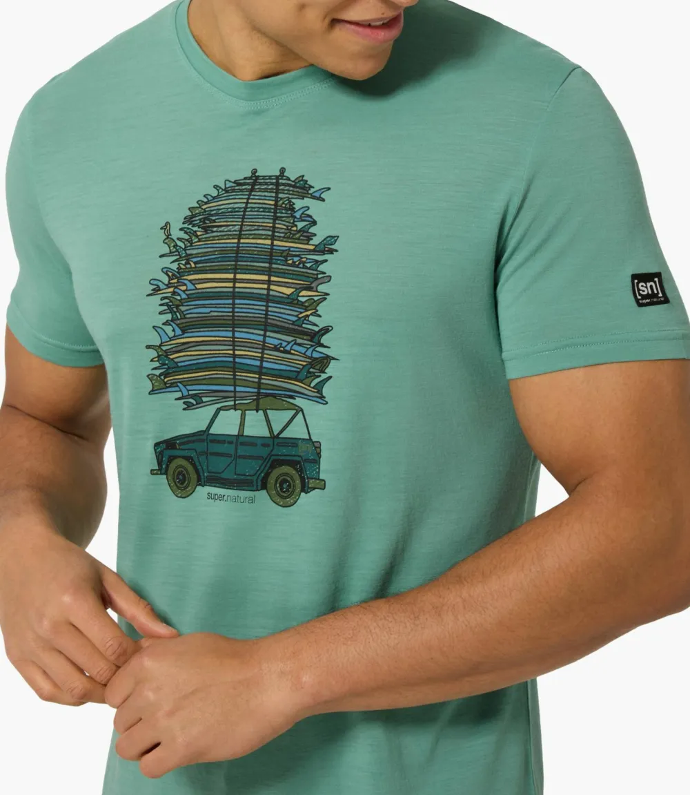 Discount super.natural Men's Surf Trip Tee Lagoon Green/various