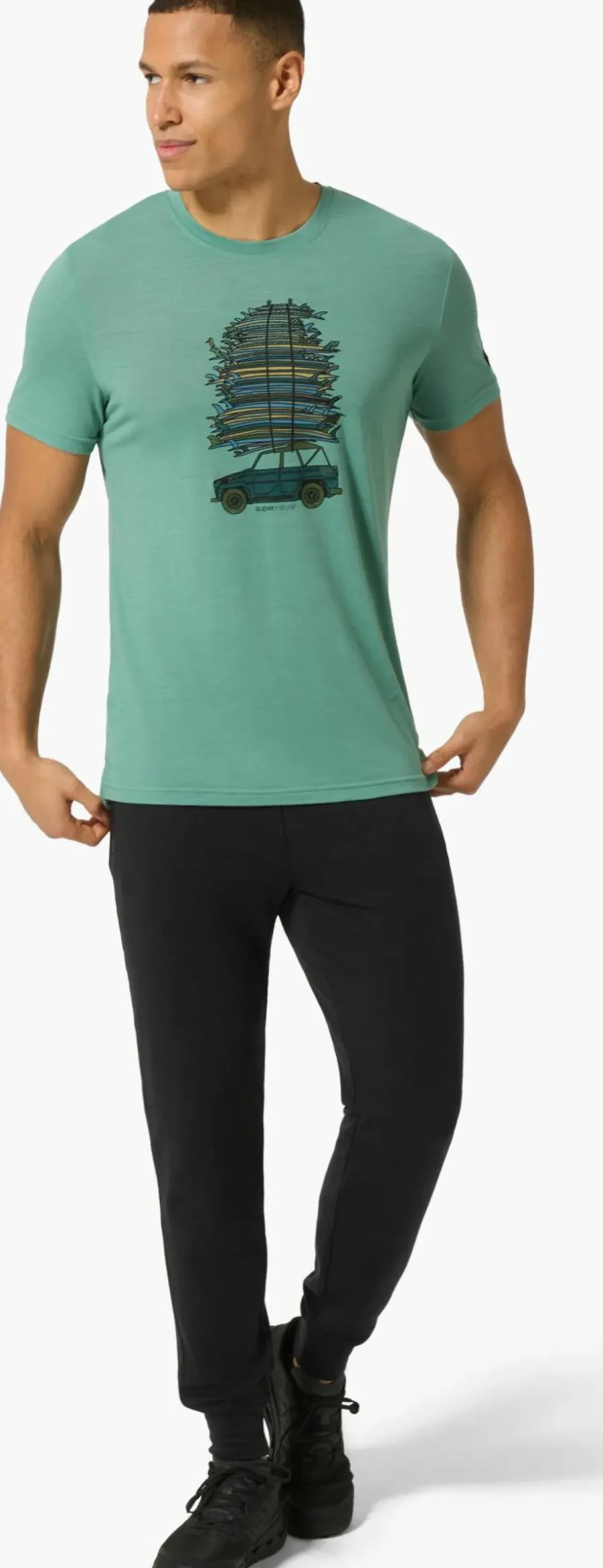 Discount super.natural Men's Surf Trip Tee Lagoon Green/various