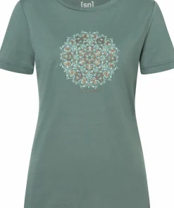 New super.natural Women's Ornament Tee Balsam Green/Light Jade/Copper