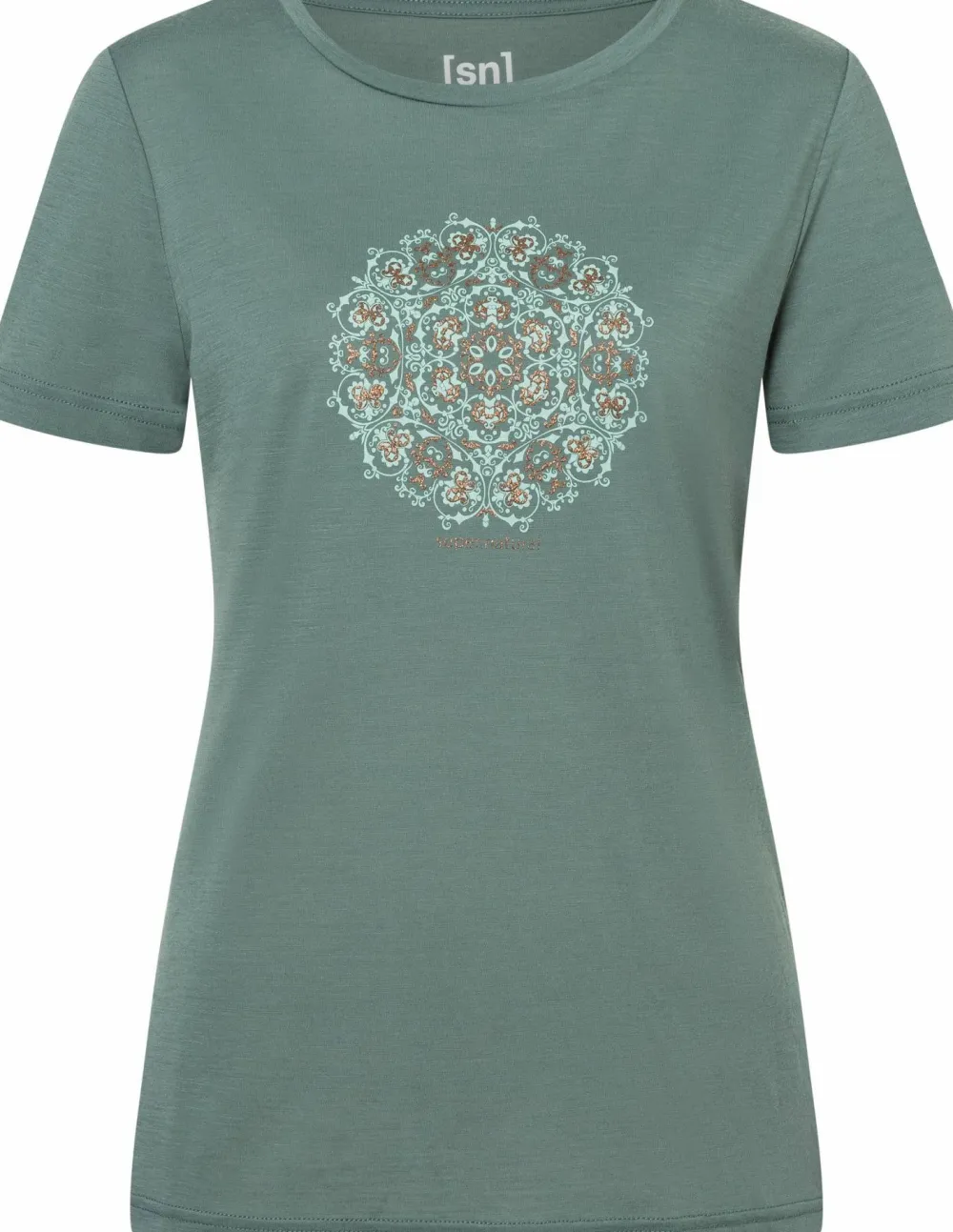 New super.natural Women's Ornament Tee Balsam Green/Light Jade/Copper