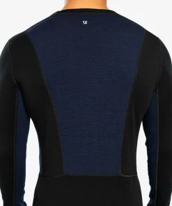 Best Ulvang Men's Peak Map Crew Baselayer Black/Navy Blue