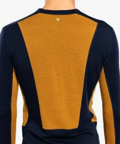 Outlet Ulvang Men's Peak Map Crew Baselayer Navy Blue/Cathay Spice
