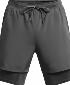 Clearance Under Armour Men's UA Launch 5'' 2-In-1 Short Gray