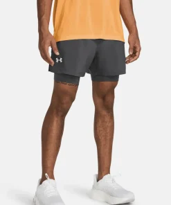 Clearance Under Armour Men's UA Launch 5'' 2-In-1 Short Gray
