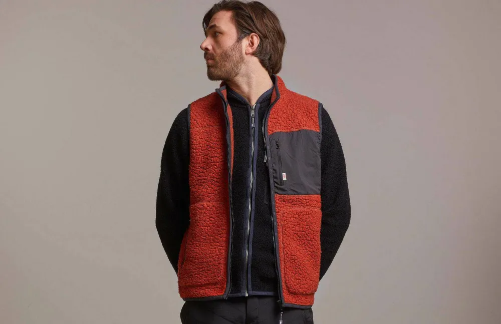 Clearance Varg Men's ön Wool Vest Retro Orange