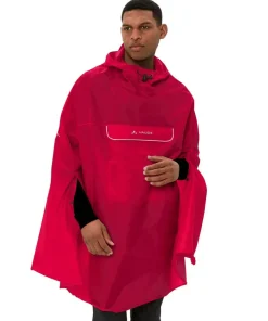New VAUDE Unisex Valdipino Rain Poncho Red Uni