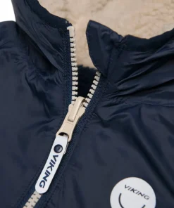 Hot Viking Footwear Kids' Play Reversible Pile Jacket Navy