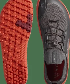 New Vivobarefoot Men's Primus Trail Knit FG Obsidian/Cherry Tomato