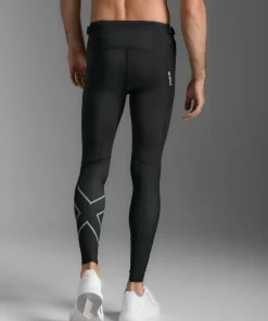 Sale 2XU Men's Aero Mesh Compression Tights Black/Silver Reflective