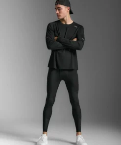 Sale 2XU Men's Aero Mesh Compression Tights Black/Silver Reflective