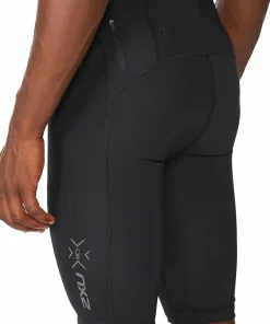 Clearance 2XU Men's MCS Run Compression Shorts Black/Black Reflective