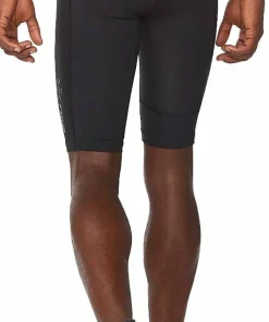 Clearance 2XU Men's MCS Run Compression Shorts Black/Black Reflective